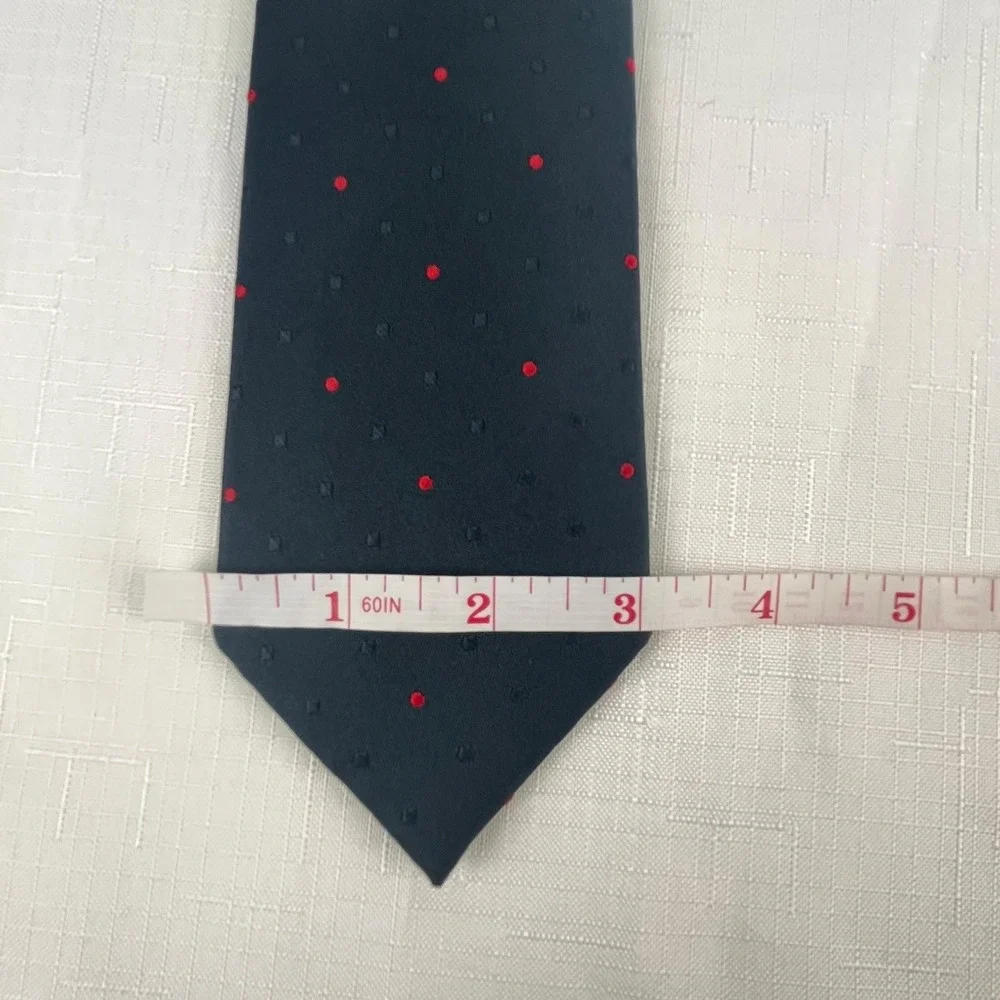 Lubin's Westchester Silk Tie Black Red Polka Dot 3